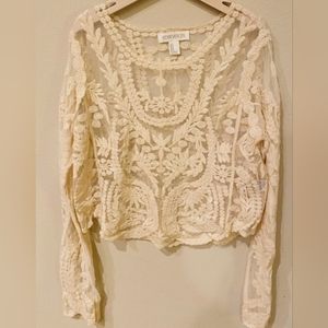 5/25 Forever 21 Lace long sleeve top size large